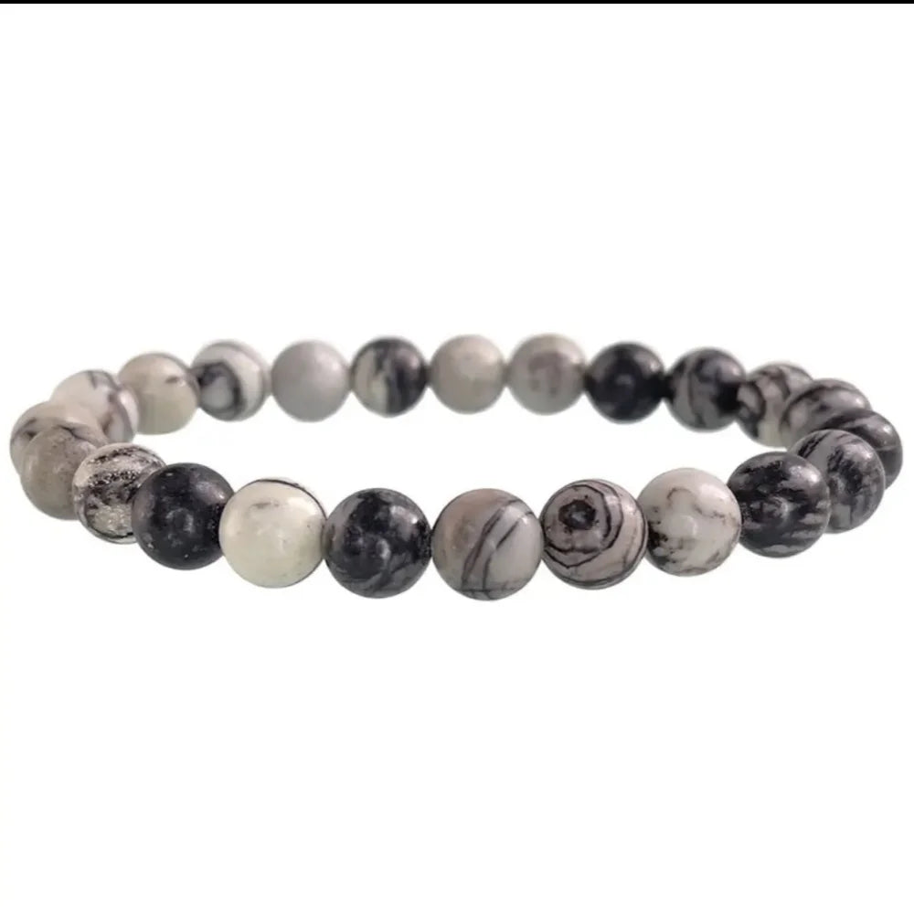 Natural Stone Round Beads Bracelet Rose Quartz Chakra Healing Crystal Elastic Stretch Bangle For Women Men Jewelry Gift