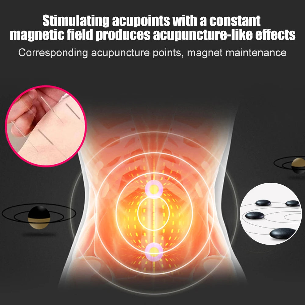 1PCS Adjustable Heating Lower Back Brace Support Belt with Magnetic Therapy for Pain Relief – Heated Lumbar Waist Wrap