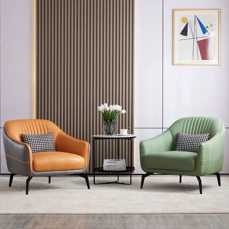 Scandinavian light luxury single sofa chair living room home bedroom leisure chair designer fabric sofa lazy small household