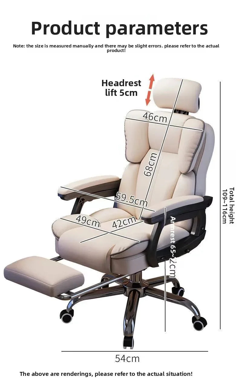 Computer Chair Reclining Comfortable Sedentary Gaming Chair Backrest Sofa Chair Desk Dormitory Live Study Swivel Chair Furniture