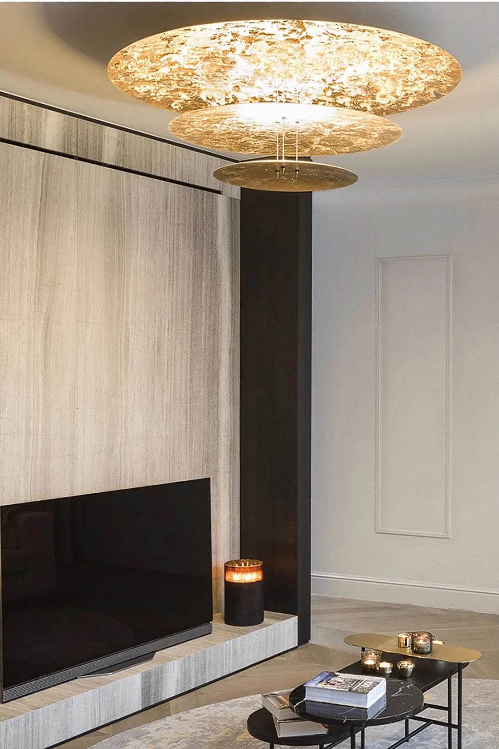 Machine Dela Luce Pendant Lamp Luxury Gold Ceiling Chandelier For Villa Living Room Restaurant LED Dining Room Disc Chandelier