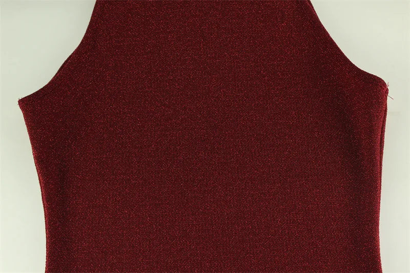 2026 New Women's Elegant Shiny Party Bodycon Robes Sexy Slim Sequins Red Sleeveless Long Dress Fashion Solid Maxi Gown Dresses