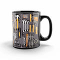 Funny 325ml Coffee Mug Ceramic Toolbox Design Mechanic Water Cup Sturdy Wrench Pattern Mechanic Mug Auto/Car Mechanic Gift