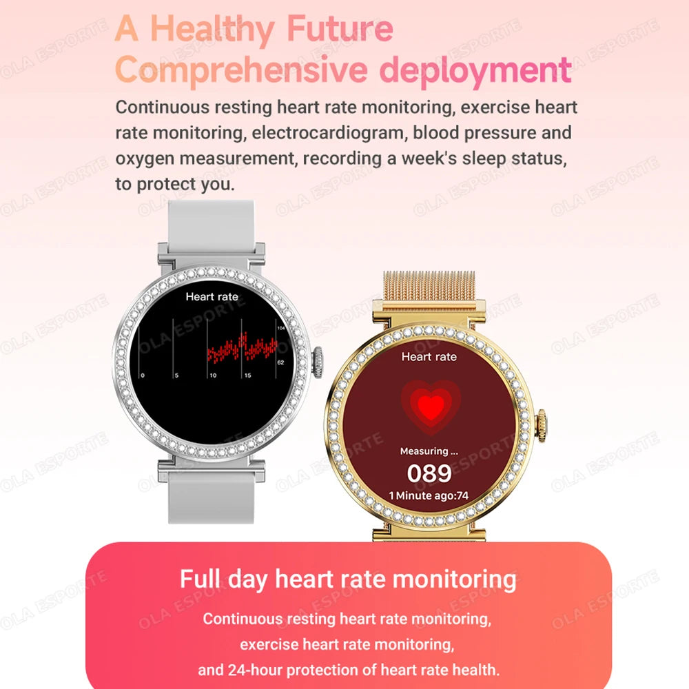 New ECG Monitor Smartwatches Bluetooth Call Heart Rate Blood Pressure/Oxygen Sleep Monitor Waterproof Sports Smart Watch Women