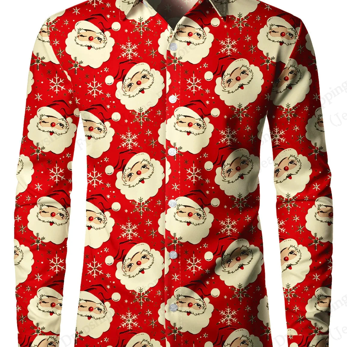 Men's Santa Claus Christmas Long Sleeve Shirt Reindeer Elk 3d Print Shirt Men Women Fashion Casual Shirts Blouse Xmas Clothes
