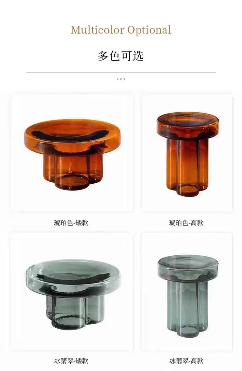 Italian Coffee Table Living Room Art Side Table Combination Coffee Table Round Coffee Tables Light Luxury Round Glass Tables