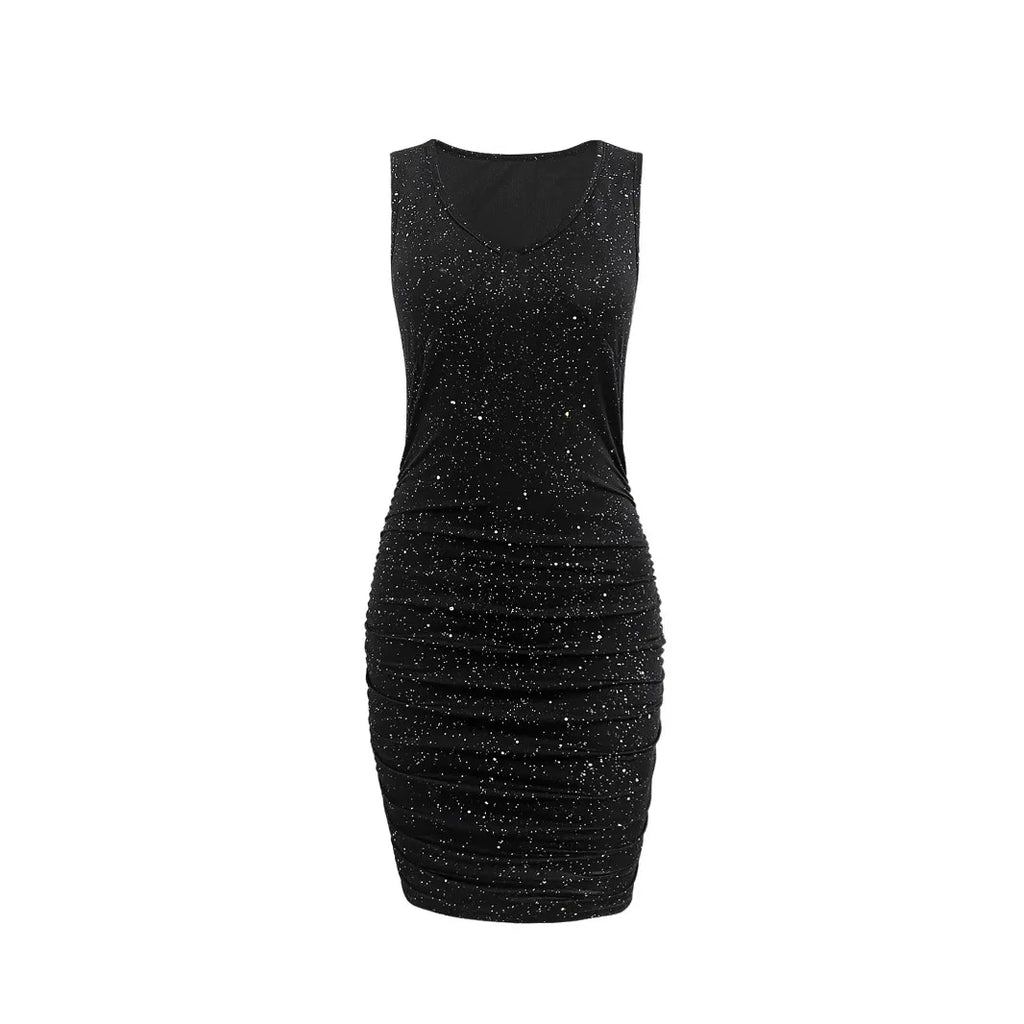 Summer Women's Sleeveless Dress Solid Color Slim Fit Package Hip Dress For Women, Sexy Spice Girl Bag Hip Dress