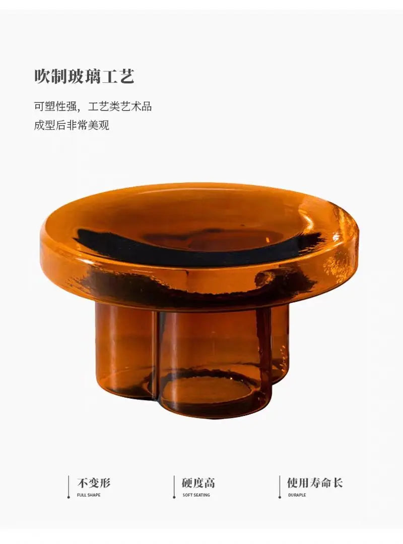 Italian Coffee Table Living Room Art Side Table Combination Coffee Table Round Coffee Tables Light Luxury Round Glass Tables