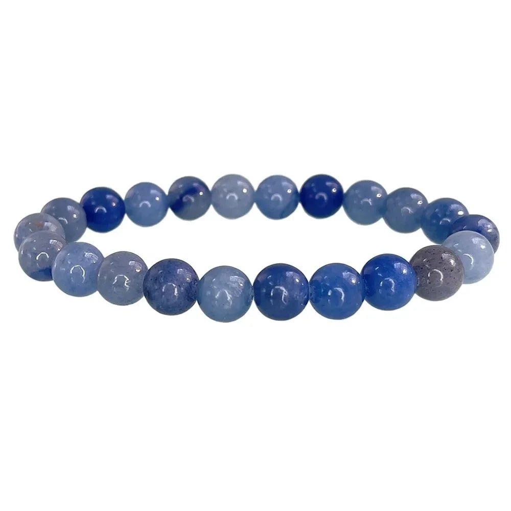 Natural Stone Round Beads Bracelet Rose Quartz Chakra Healing Crystal Elastic Stretch Bangle For Women Men Jewelry Gift