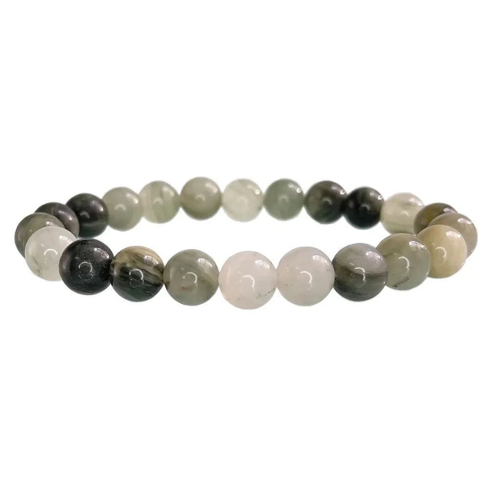 Natural Stone Round Beads Bracelet Rose Quartz Chakra Healing Crystal Elastic Stretch Bangle For Women Men Jewelry Gift