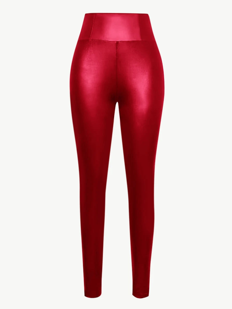 Women's Leather Tight-Fitting Pants High Waisted Sexy Elastic Hip Lift Pants Daily Casual Legging, dress code