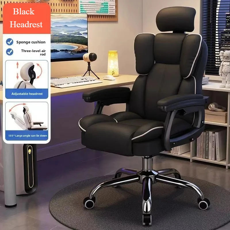 Computer Chair Reclining Comfortable Sedentary Gaming Chair Backrest Sofa Chair Desk Dormitory Live Study Swivel Chair Furniture