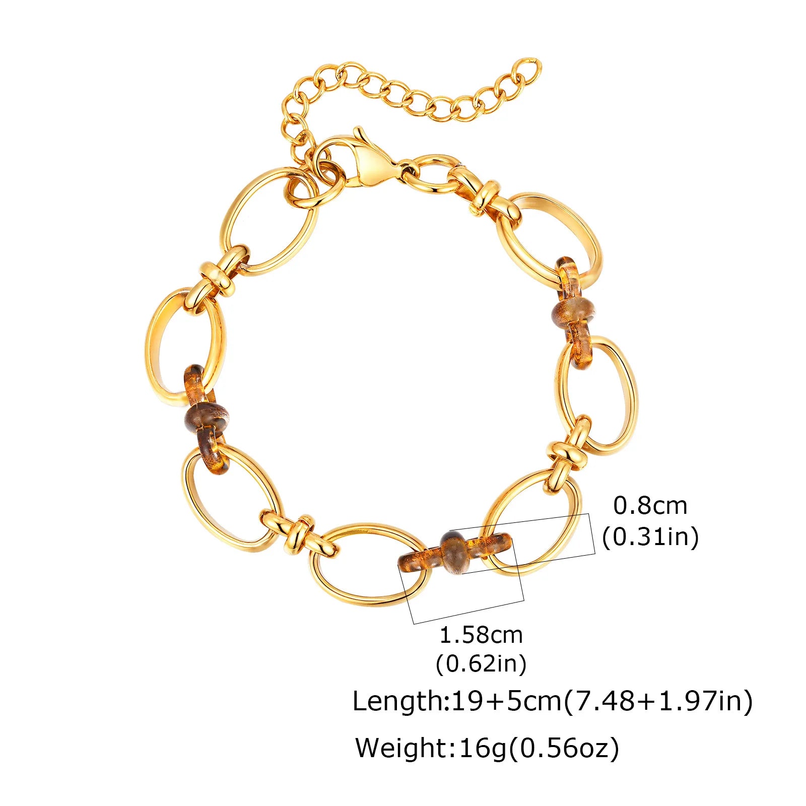 Stainless Steel Double Oval Chain Link Drop Dangle Earrings for Women Statement Jewelry Christmas Gift