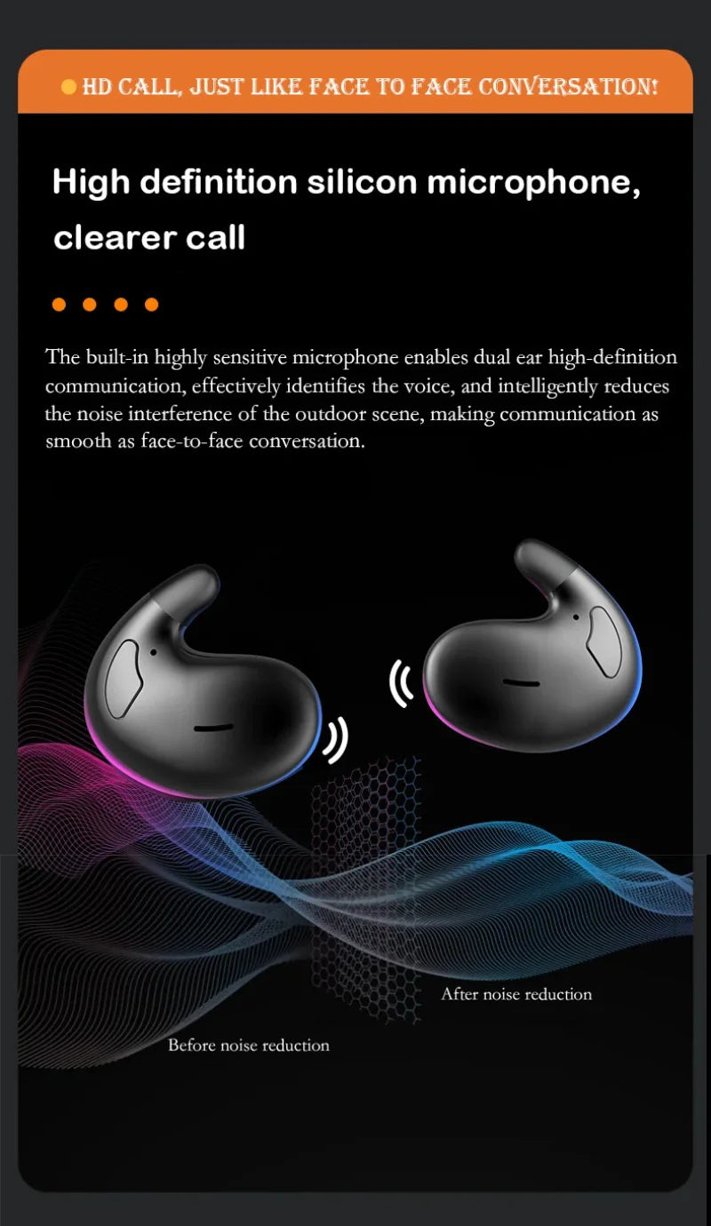 Xiaomi Mijia Sleep Invisible Earbuds Tiny Headphone Sport Stereo Bluetooth 5.3 Earphone Hidden Noise Cancelling Wireless Headset