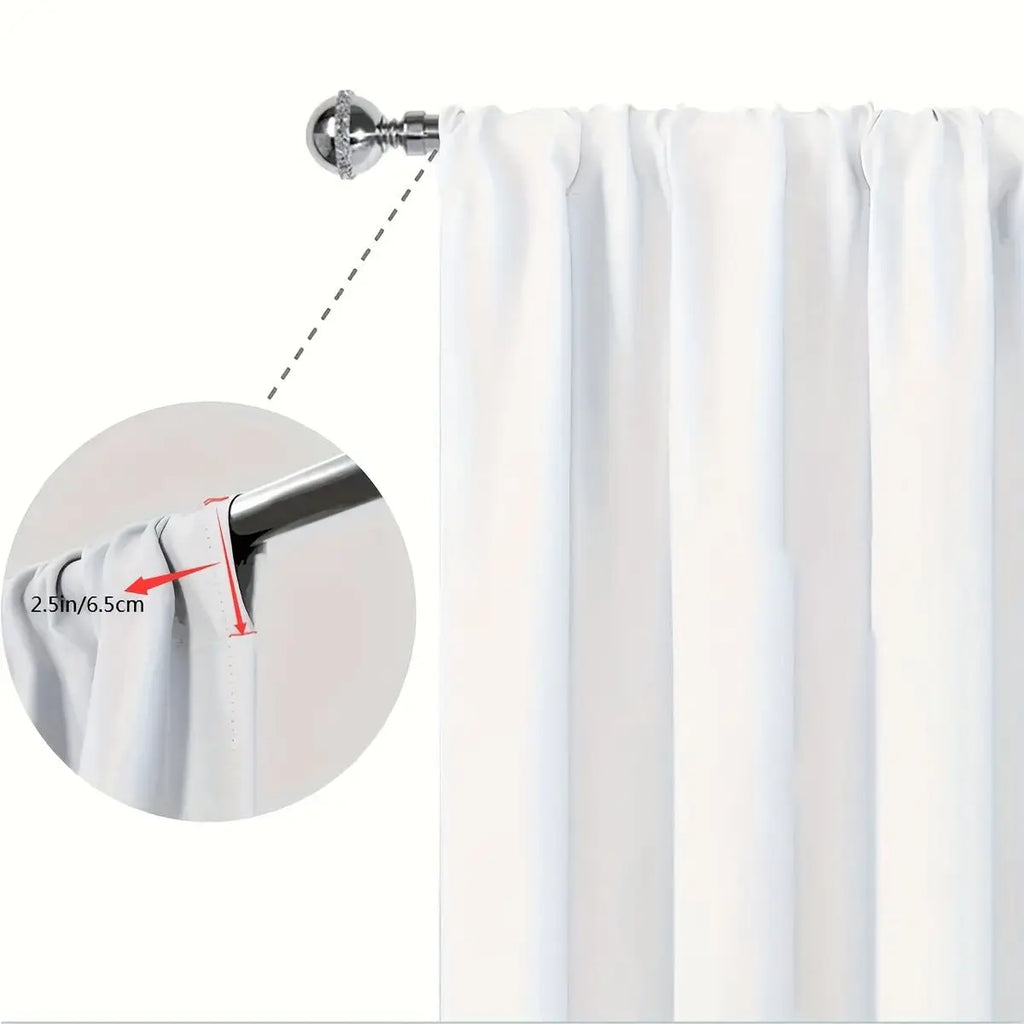 2pcs - Christmas curtains, blue Christmas balls, polyester printed curtains, home decoration, room decoration