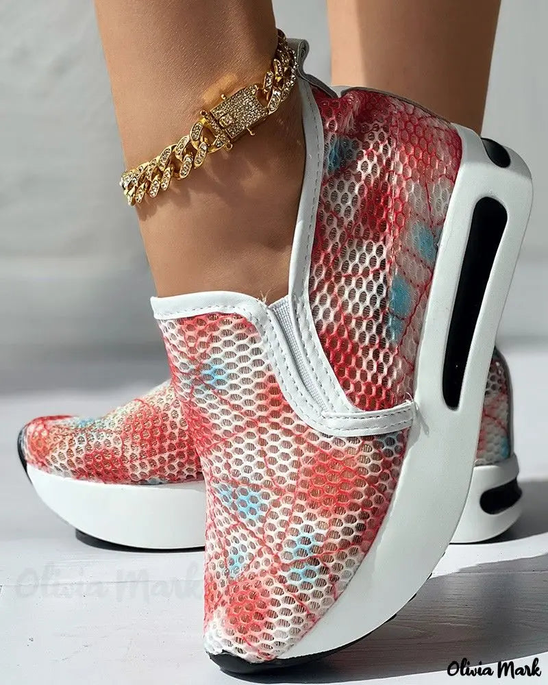 Lace Flats Platform Women Sport Shoes Mesh Breathable Sneakers  Summer New Casual Sandals Running Beach Rocking Dance Shoes