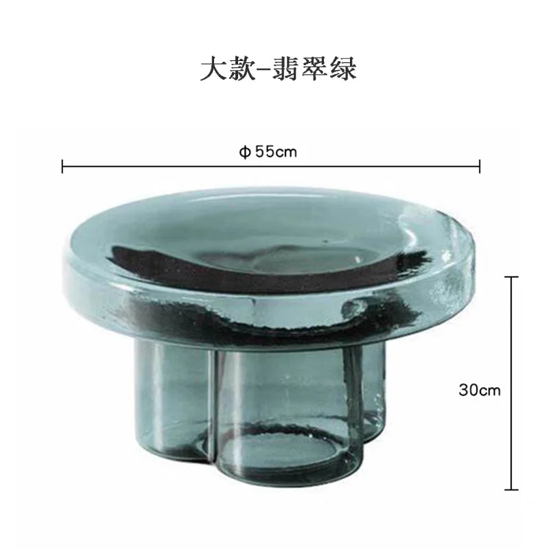 Italian Coffee Table Living Room Art Side Table Combination Coffee Table Round Coffee Tables Light Luxury Round Glass Tables