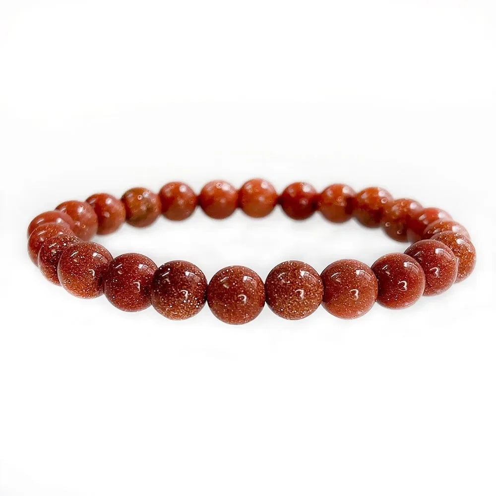 Natural Stone Round Beads Bracelet Rose Quartz Chakra Healing Crystal Elastic Stretch Bangle For Women Men Jewelry Gift