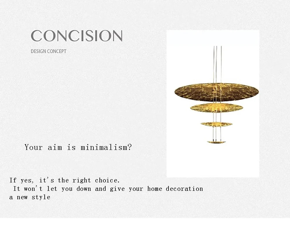 Machine Dela Luce Pendant Lamp Luxury Gold Ceiling Chandelier For Villa Living Room Restaurant LED Dining Room Disc Chandelier