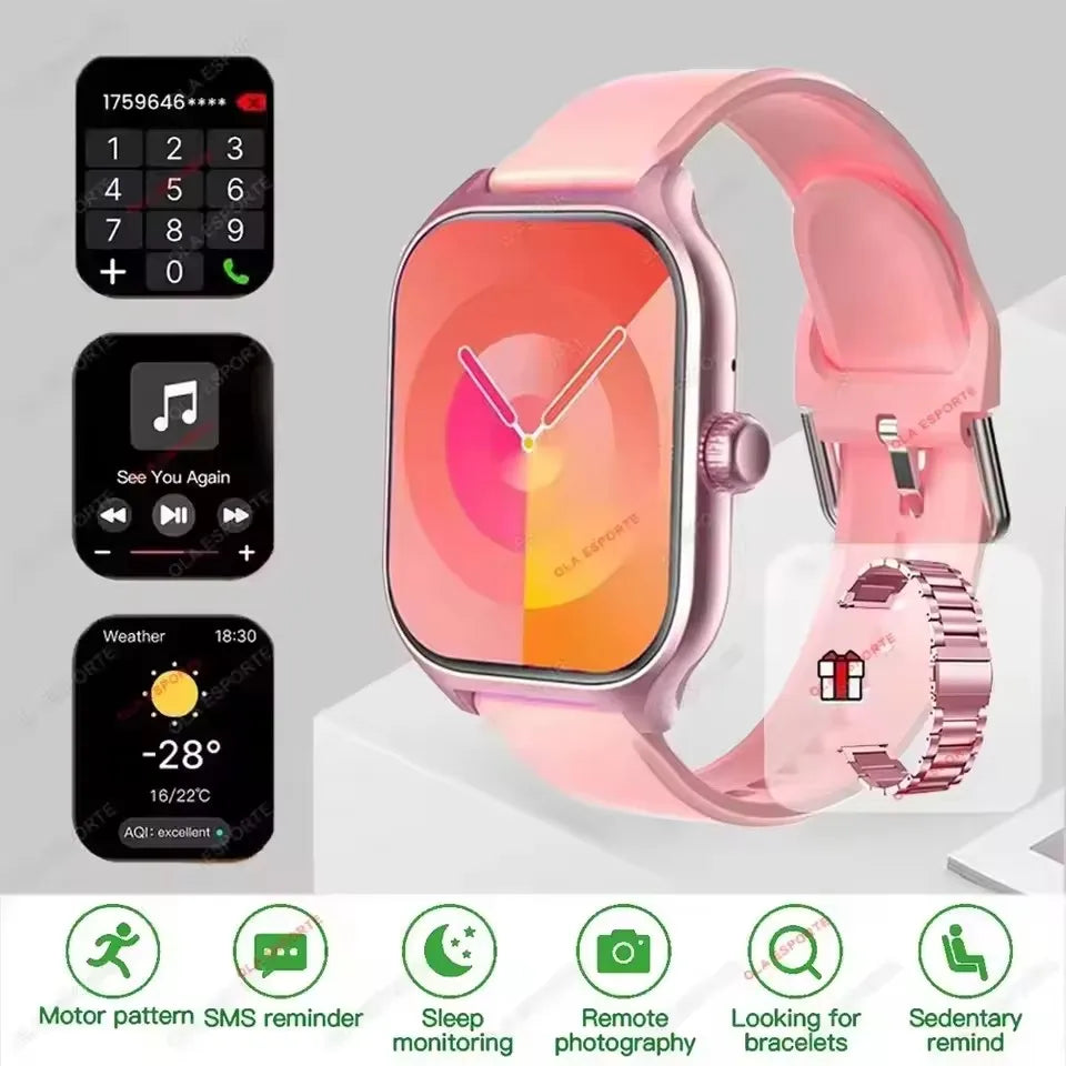 Women SmartWatch Men 2.01 Amoled Phone Call Diy Watch Face Sport Fitness Tracker Heart Rate Smart Watch Waterproof
