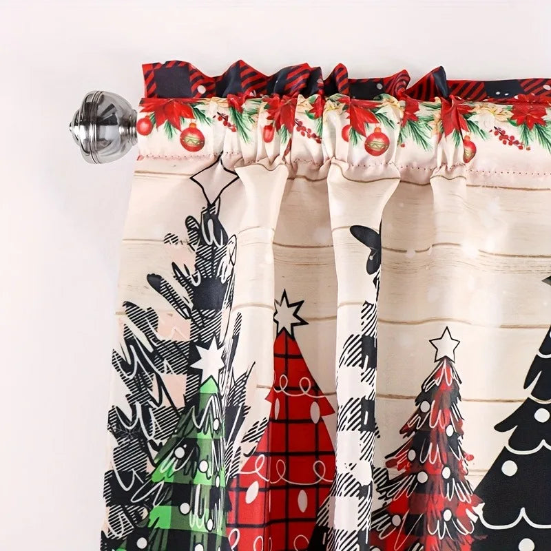 1Pcs Holiday Christmas Curtain Shading Perfect for Winter and Holiday Decor Kitchen Living Room 2026 Themed Christmas Decor