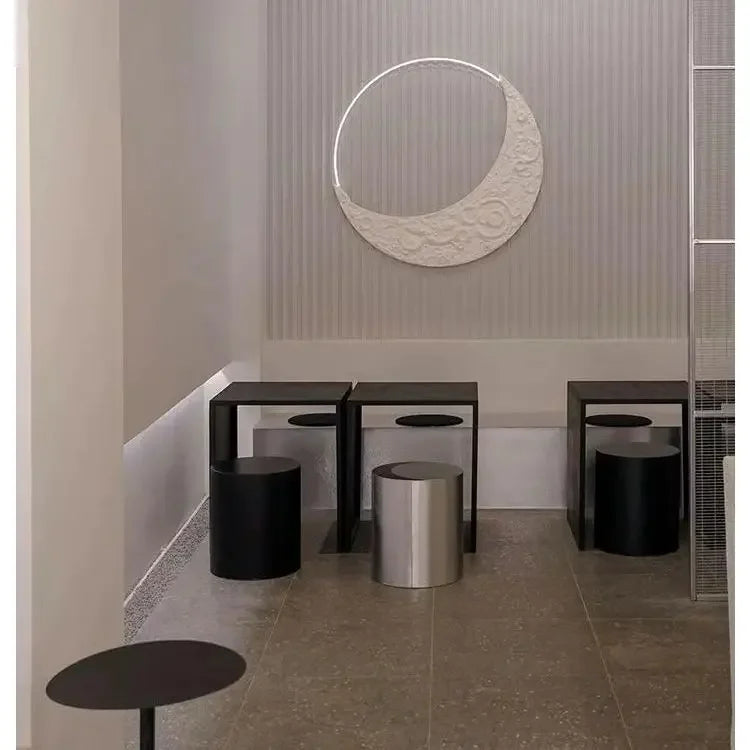 Nordic Creative Stainless Steel Dining Stool Home Light Luxury Living Room Sofa Side Table Balcony Storage Coffee Tables