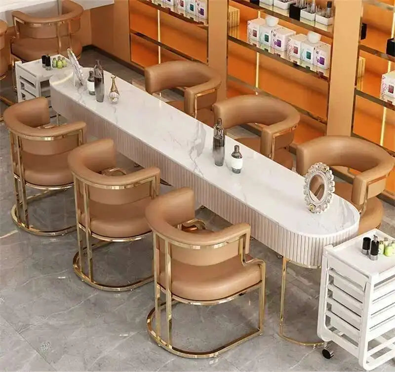 Luxury golden Dining Chairs wrought Iron Backrest Armchair Kitchen Modern Dining Room Furniture Home Bedroom Salon Makeup Chair