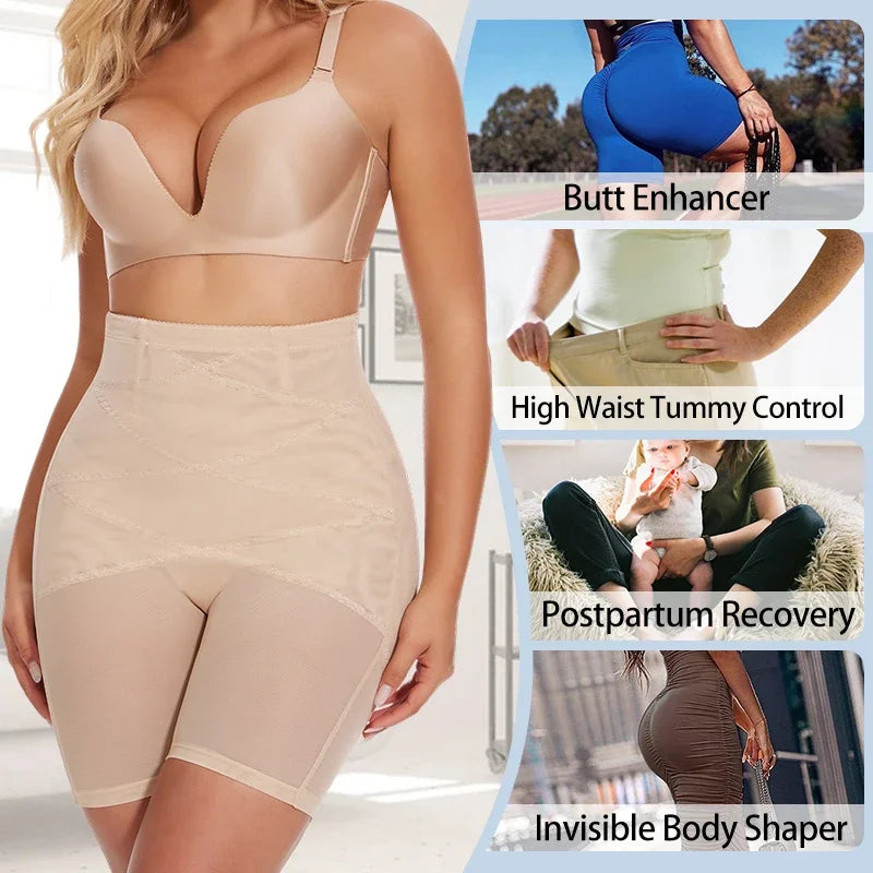 High Waisted Tummy Control Butt Lifter Body Shaper Panties Waist Trainer Thigh Slimmer Female Sexy Hips Lifting Slim Shapewear