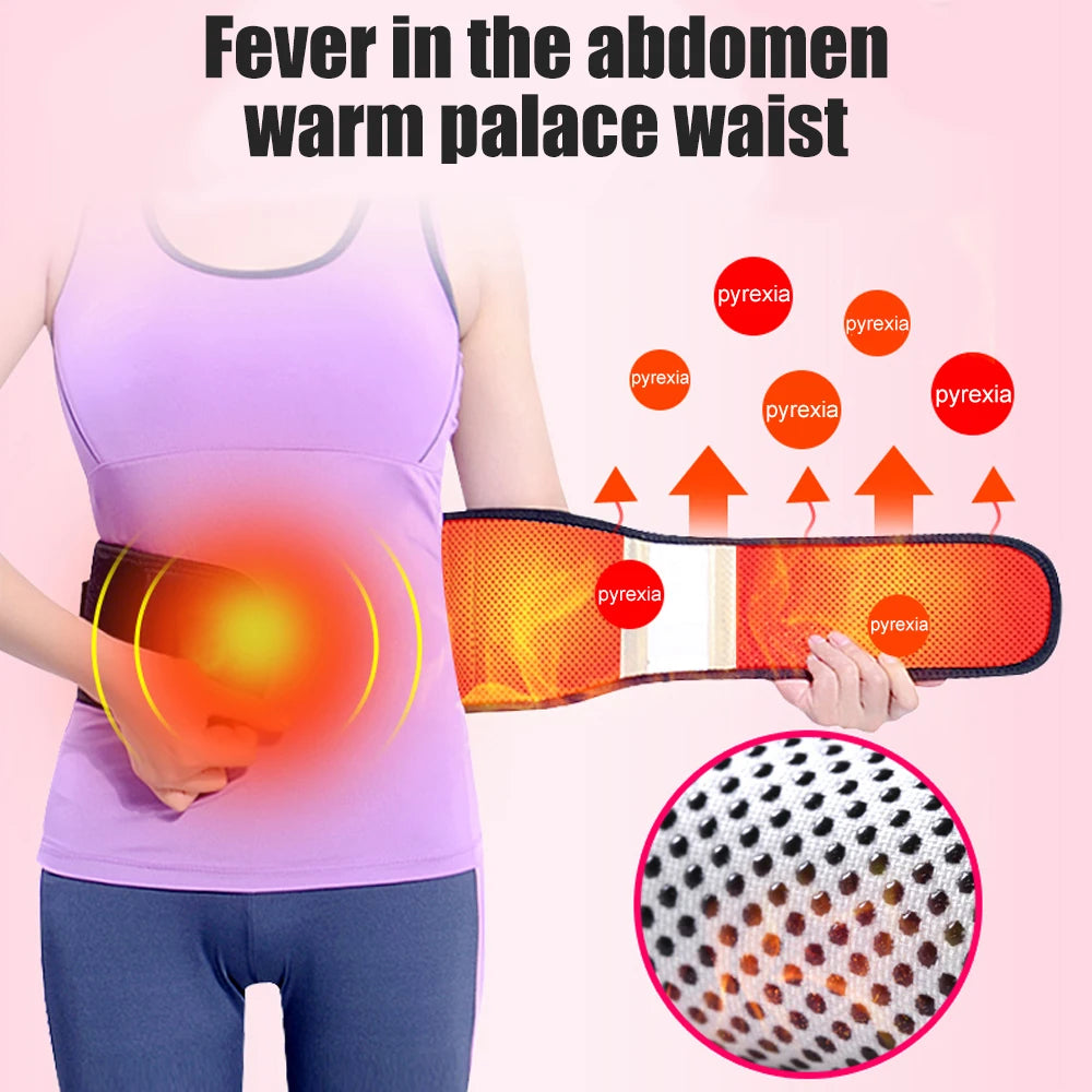 1PCS Adjustable Heating Lower Back Brace Support Belt with Magnetic Therapy for Pain Relief – Heated Lumbar Waist Wrap