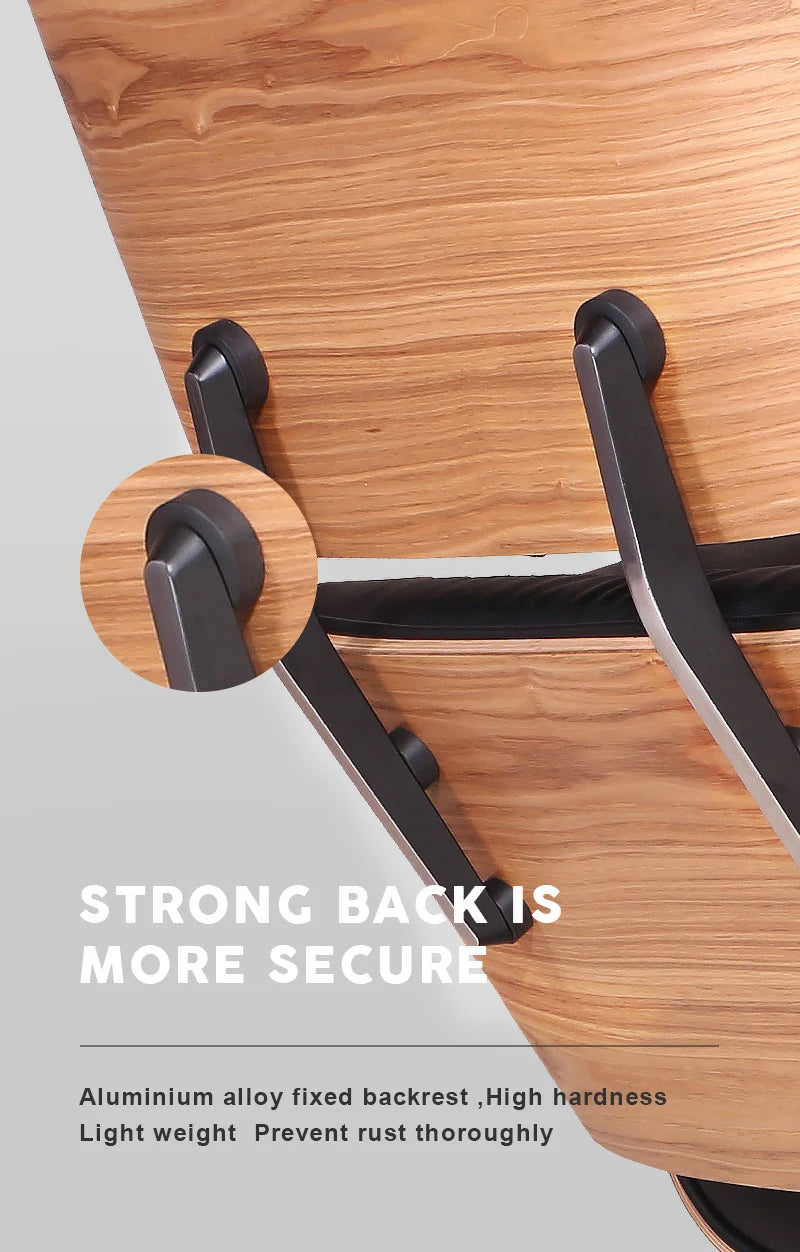 Top Layer Cowhide Classic Recliner Ottoman Light Rosewood Light   Walnut Armchair Swivel Lounge Chair Furniture Leisure Chair